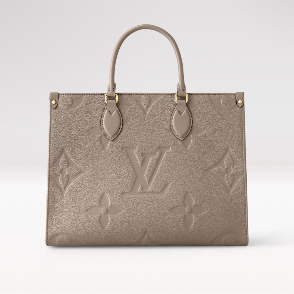 LV On The Go (OTG) MM in Turtledove with Embossed Pattern
